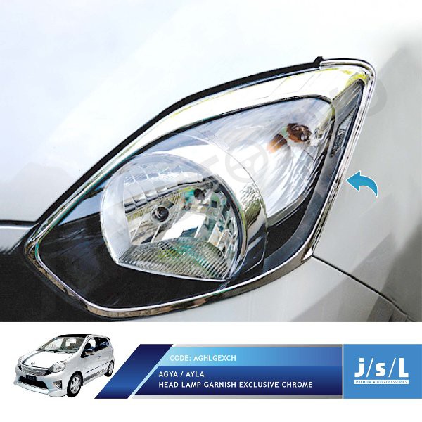 Aksesoris Tambahan Garnish Lampu Depan Agya 2016 Head Lamp Garnish Exclusive Chrome