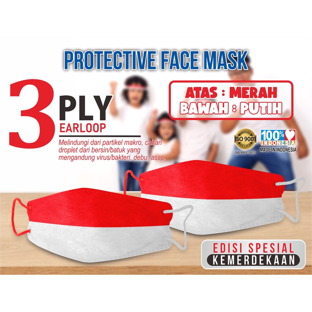 ( BISA COD) 25 PC Masker Medis 3PLY SUDAH KEMENKES / Masker KF Isi 25PCS FREE 2 Konektor SM05 / MASKER JSP /MASKER SERIES KEMERDEKAAN/MASKER MERAH PUTIH JSP