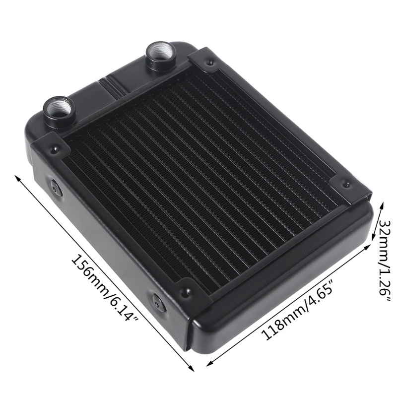 Bt Multiport G1/4Benang Radiator Aluminium 120mm Untuk Sistem Pendingin Air Komputer