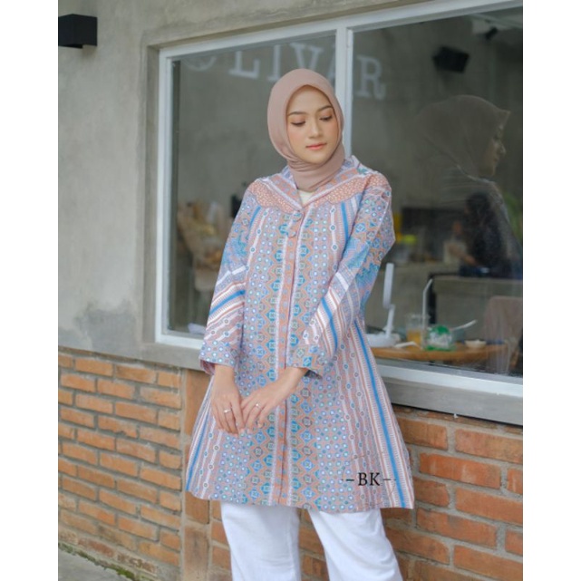 TUNIK BATIK WANITA MODERN SOFTCOLOR TERATAI || ATASAN WANITA || M-L-XL-XXL-3L