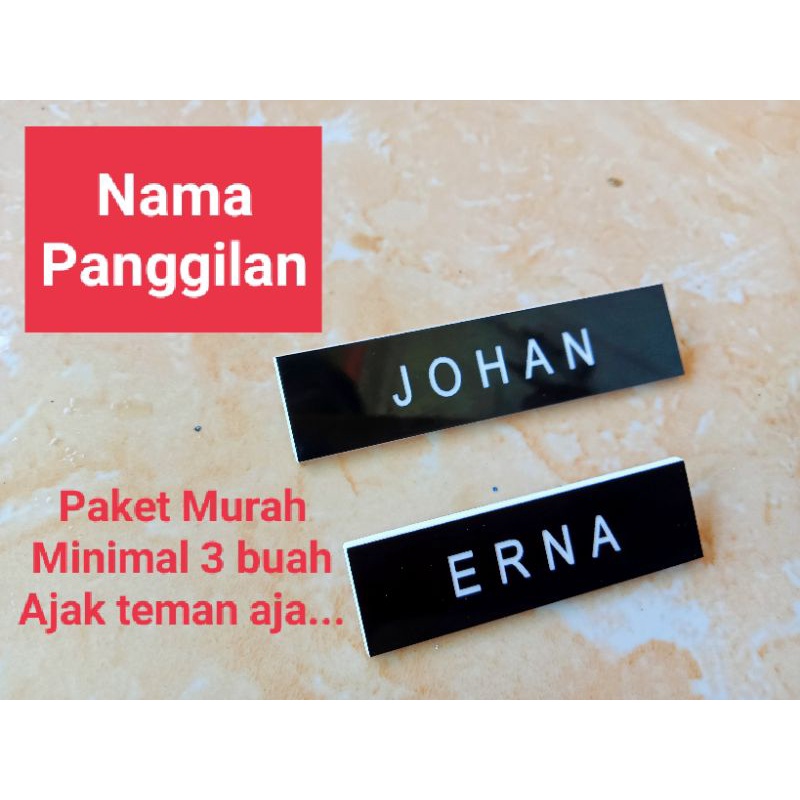 Name Tag Nama Panggilan