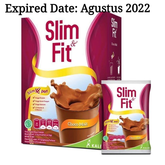 

Ee51 Susu Diet Slim Fit Choco Malt Box 312 Gr ( 6 Sachet X 52 Gr ) 6Gggddv