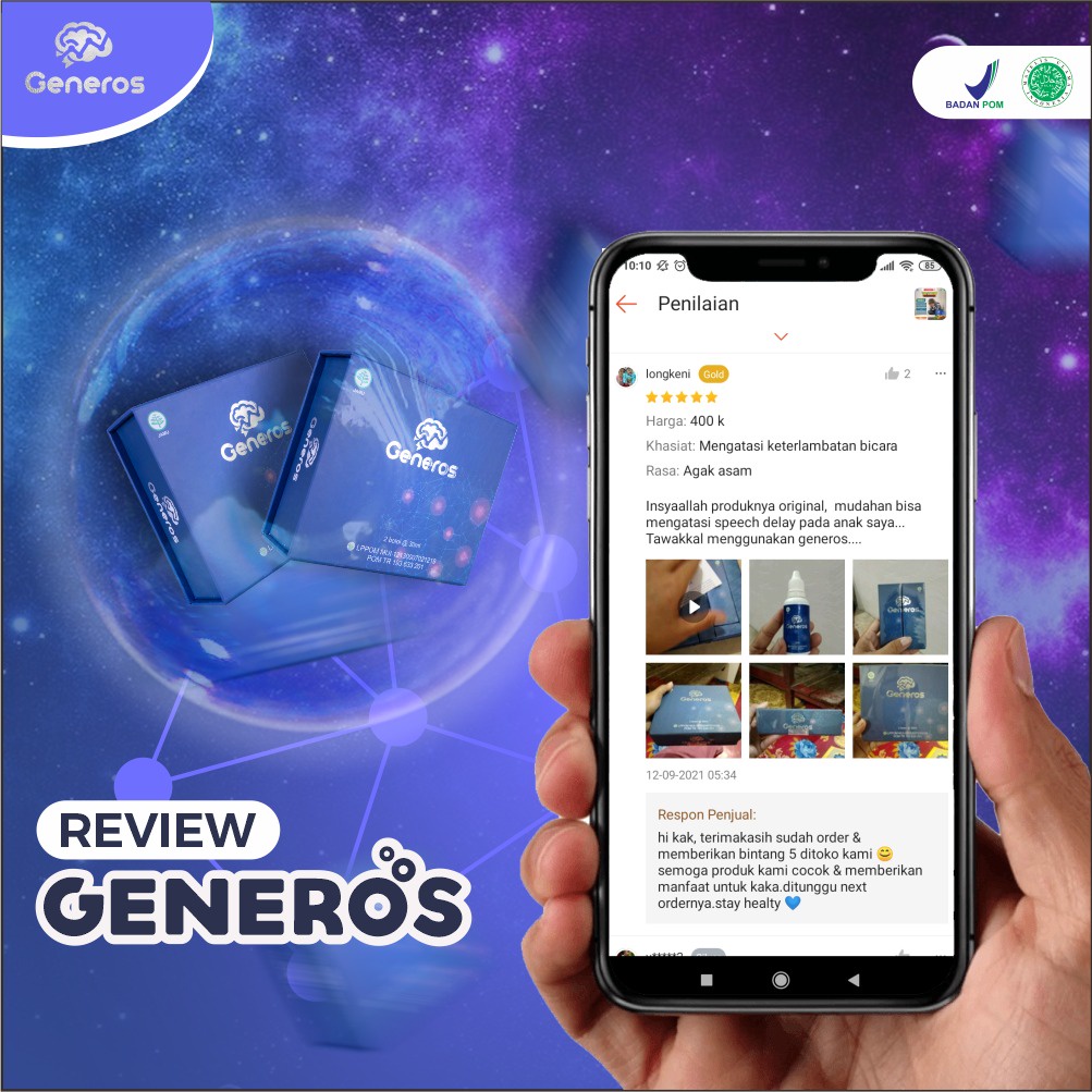 Generos – G-Nero Generoa 100% Bahan Alami Suplemen Nutrisi Otak Vitamin Daya Ingat &amp; Kesehatan Otak Solusi Atasi Speech Delay / Terlambat Bicara Pada Anak Keterlambatan Berjalan Penambah Kecerdasan Peningkat Kreativitas BPOM Halal MUI