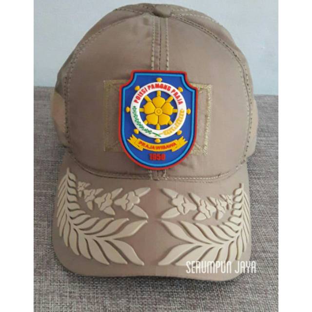 TOPI PAMEN VELCRO + PATCH RUBBER PAMONG PRAJA