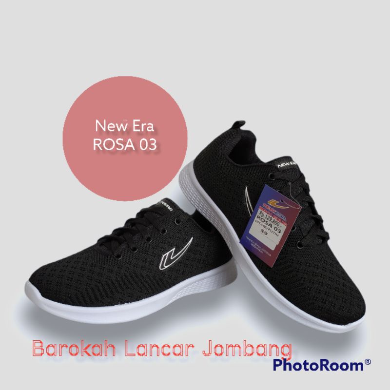 SEPATU SNEAKER SEKOLAH HITAM NEW ERA ROSA 03 / VICTORIA SIZE 37-41 100% ORIGINAL BY NEW ERA