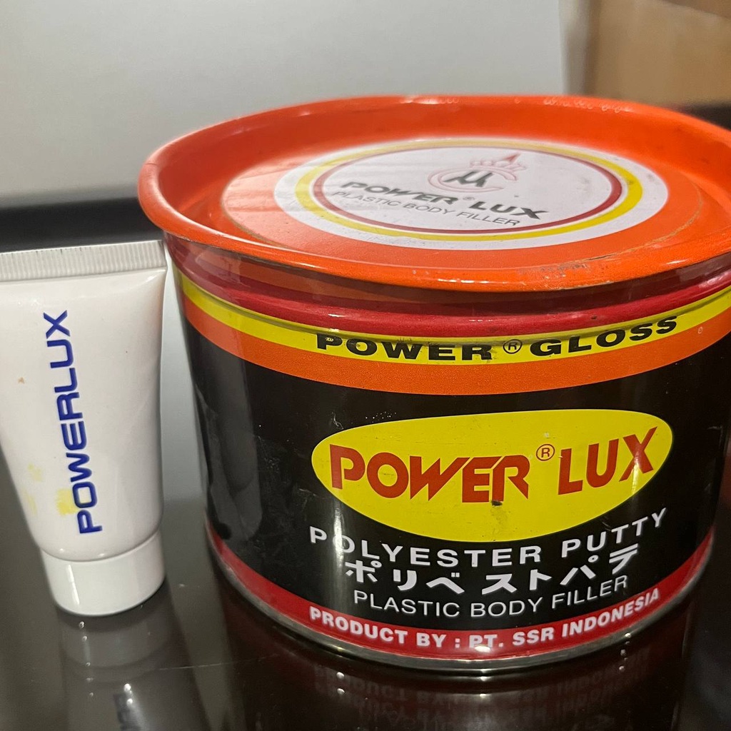 POWER LUX Dempul Plastik + Obat Resin hardener 1.4 KG Powerlux