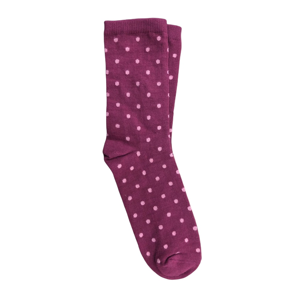 Kaos Kaki Motif Lucu-Lucu / Buah / Snack / Christmas / Snoopy / Leopard BEBAS PILIH (EXPT)-E15 Titik Magenta