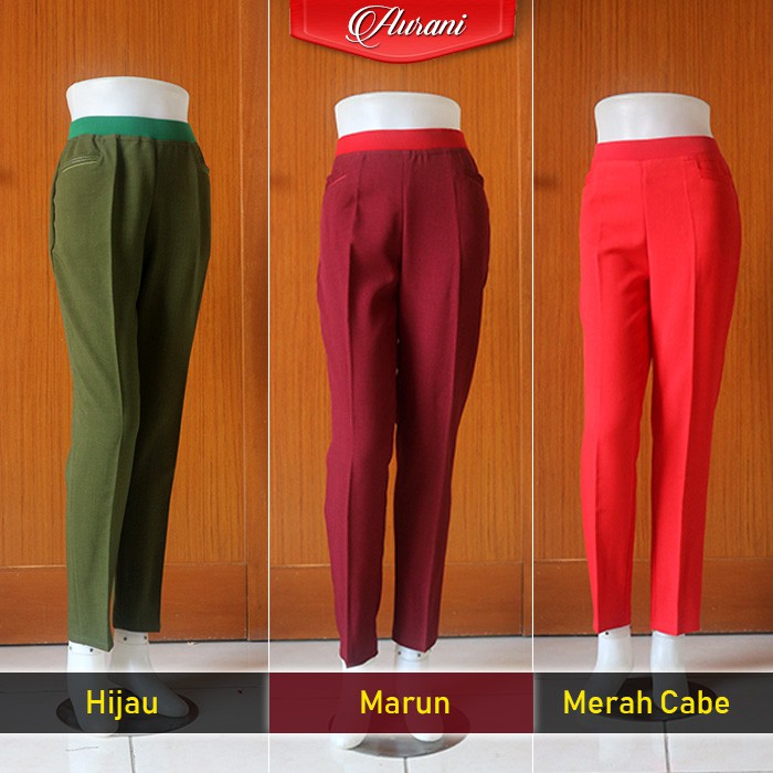 Celana Kerja Wanita Size S | Celana Wanita Bahan |  Celana Kerja Syakira Karet