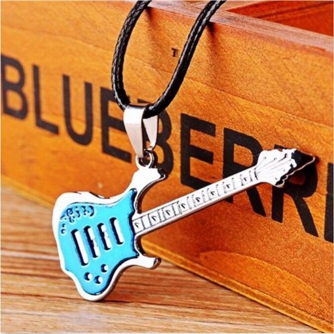 Korean Guitar Couple Necklace Music Lovers Stainless Steel Jewelry Necklace