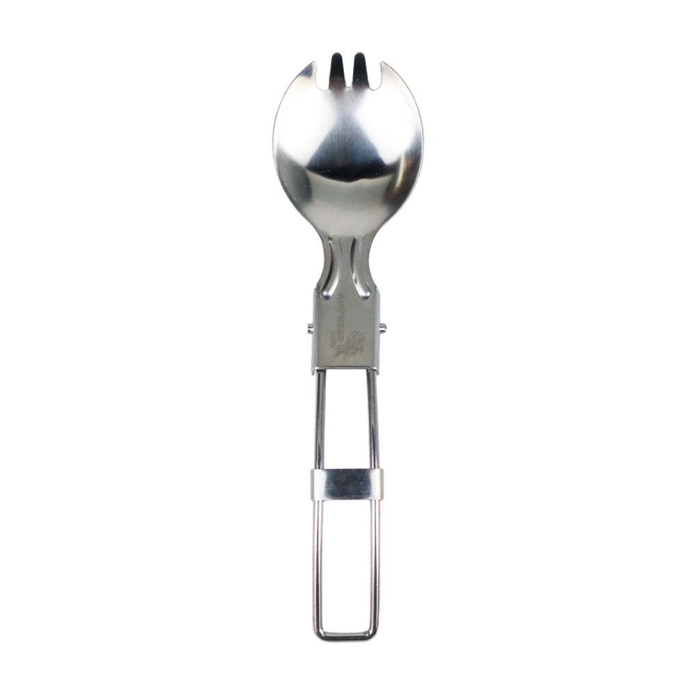 Foldable Spoon Fork Sendok Garpu Lipat Stainless Steel - Silver