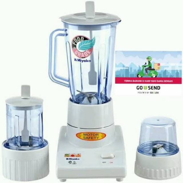 BLENDER MIYAKO BL 302 PF GELAS PLASTIK PELUMAT 3 IN 1 BLENDER BUAH /  BUMBU KERING &amp; BASAH ORIGINAL