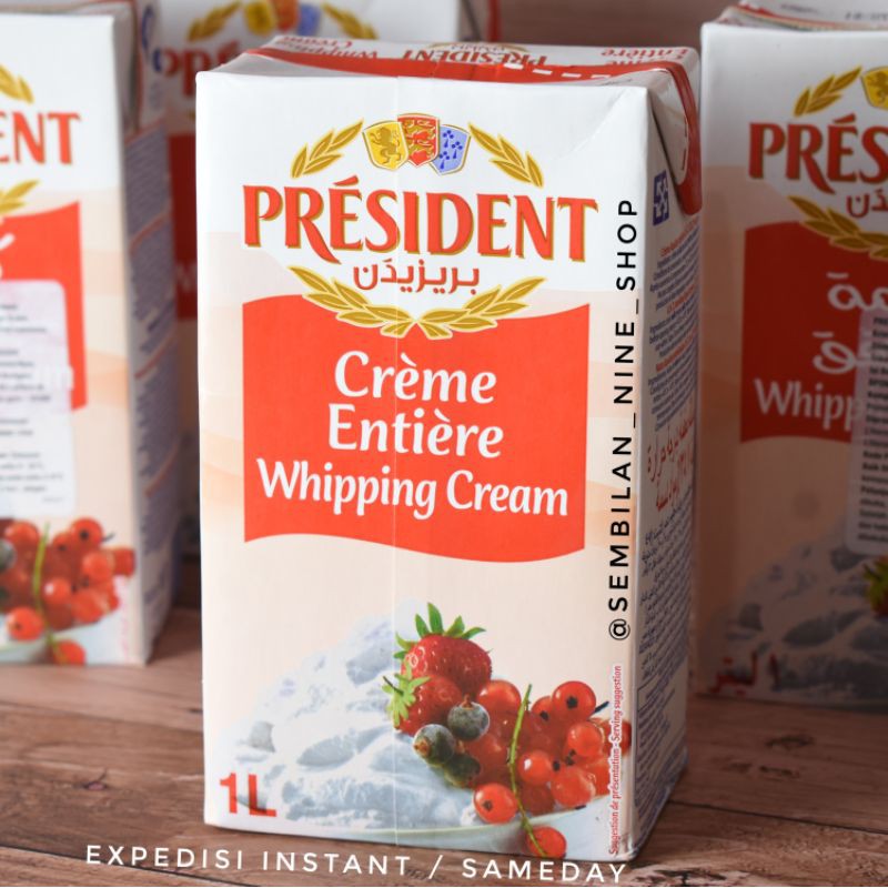 PRESIDENT DAIRY WHIPPING CREAM 1 Liter Import Francis France