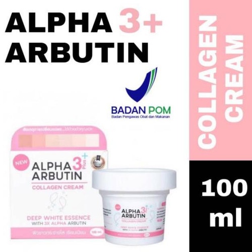 [BPOM] Alpha Arbutin 3 Plus Collagen Deep Essence Whitening Cream Pemutih Wajah - 100ml