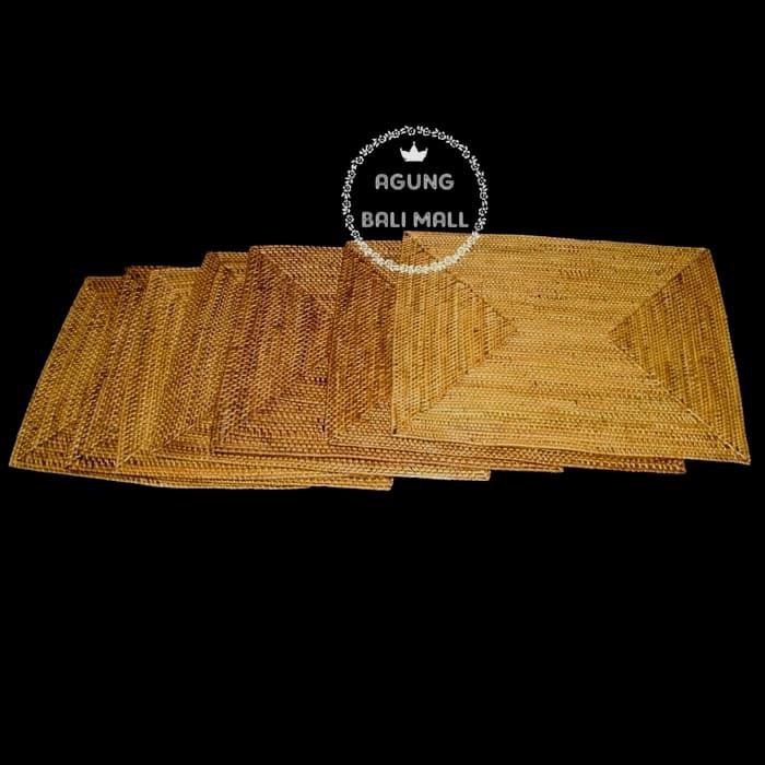 Placemat Ate Persegi Panjang | Alas Piring Rotan | Placemat Anyaman