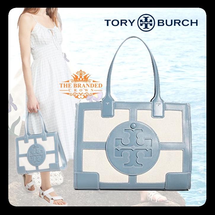 Bag Canvas - Tas Tory Burch B0921Sqwbv Women'S Ella Canvas Quadrant Mini Tote