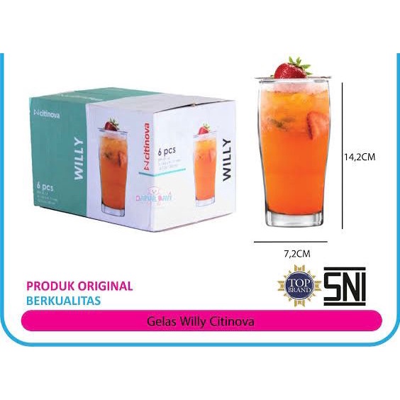 Gelas Kaca Blown Glass Citinova Willy Murah (390ml)