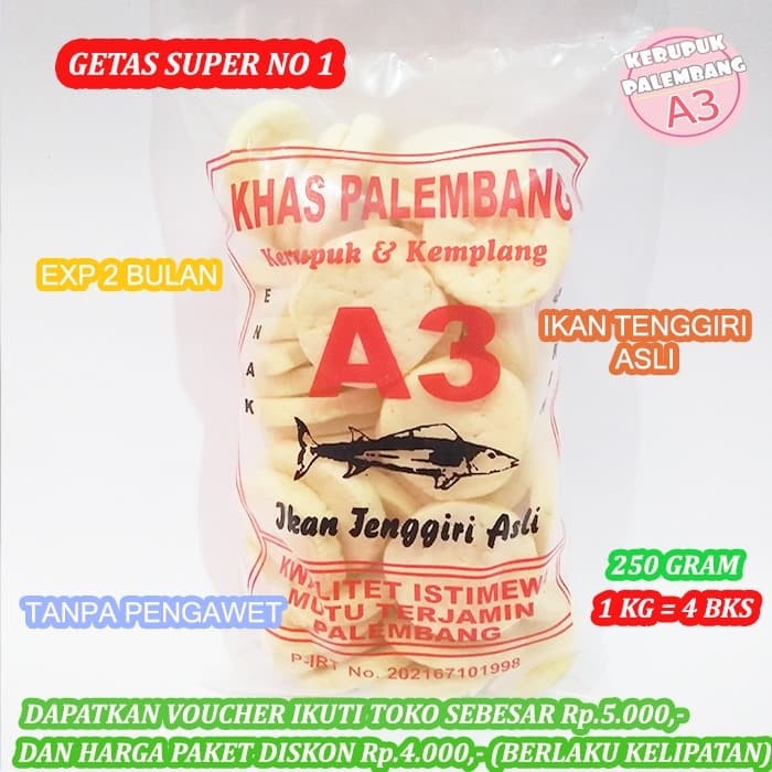 

TERLARIS KEMPLANG KANCING SUPER KERUPUK SUPER ASLI IKAN TENGGIRI KHAS PALEMBANG