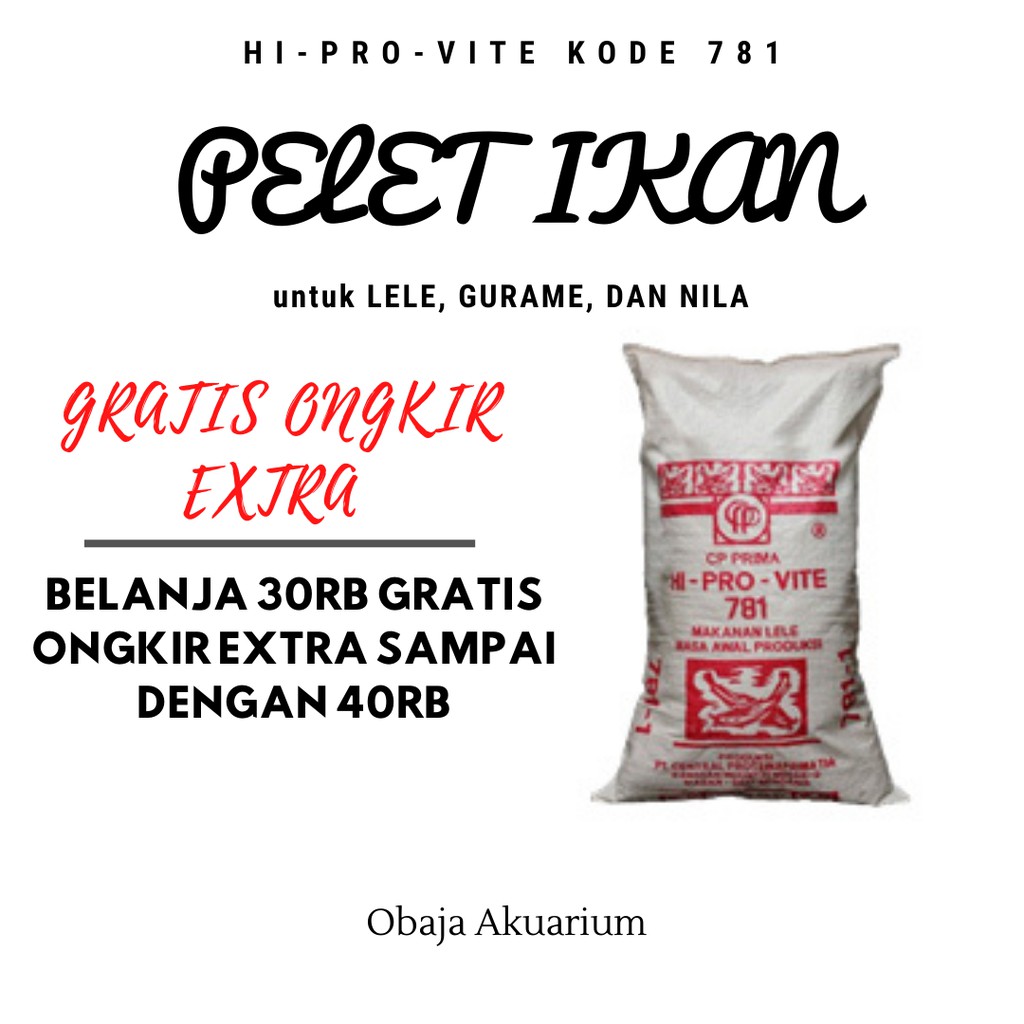 Pelet, Pakan, dan Makanan Ikan Lele, Gurame, dan Nila Murah Repack 1 SAK 781