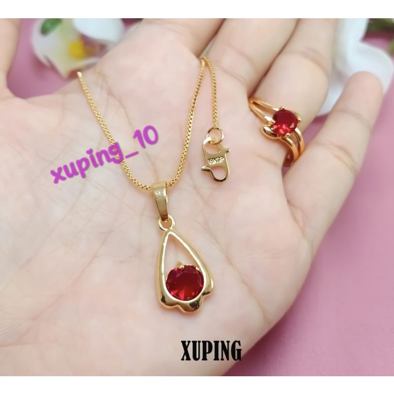 Kalung Terbaru Motif Mata Merah Free Cincin Mata Merah Gold Terbaru Perhisan Wanita fashion Kekinian