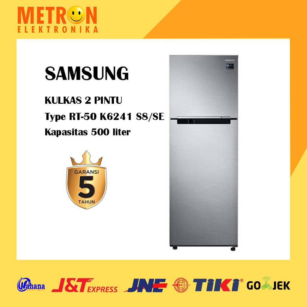 SAMSUNG RT 50 K6241S8/SE KULKAS 2 PINTU 500 LITER / RT50K6241S8SE