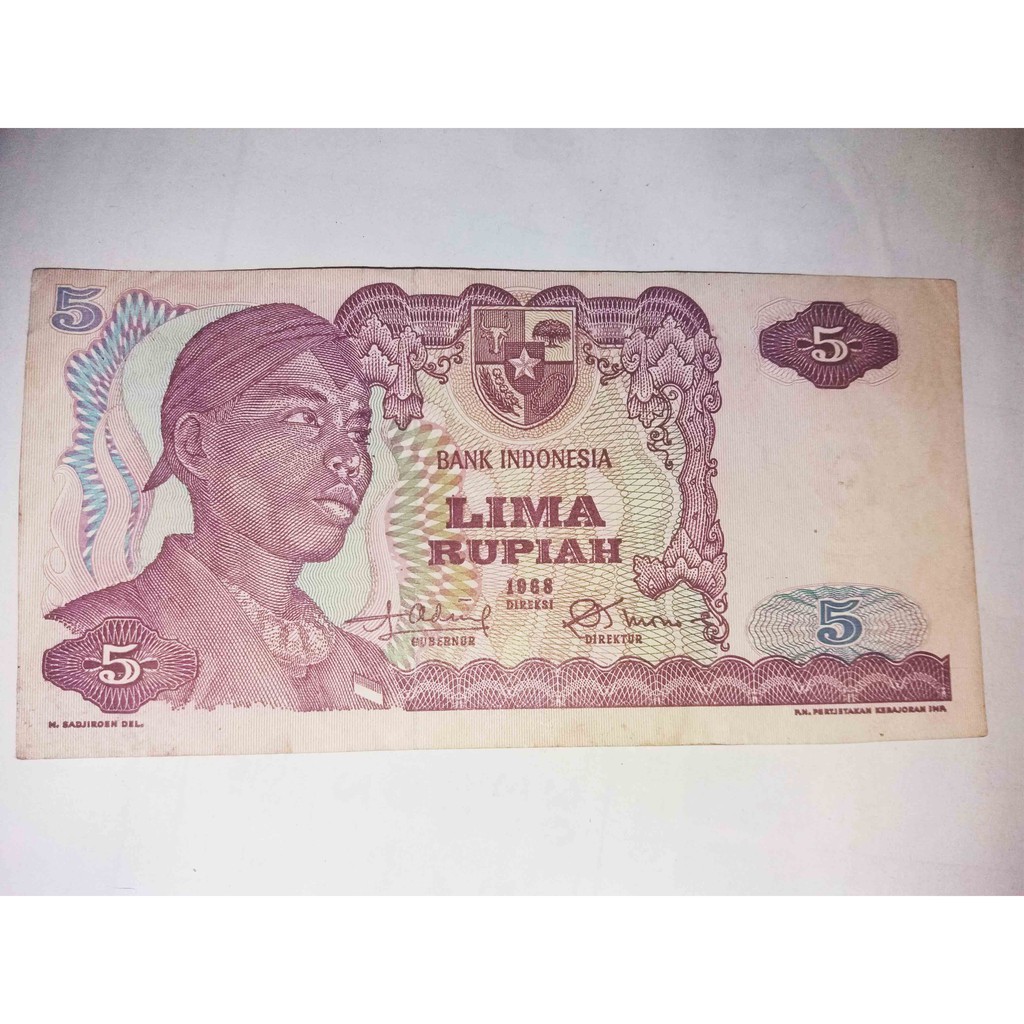 UANG KUNO 5 RUPIAH TAHUN 1968 SUDIRMAN