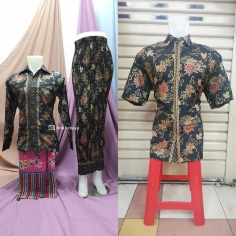 COUPLE BATIK AZALEA HITAM - COUPLE KEKINIAN - COUPLE BATIK POPULER - COUPLE CANTIK