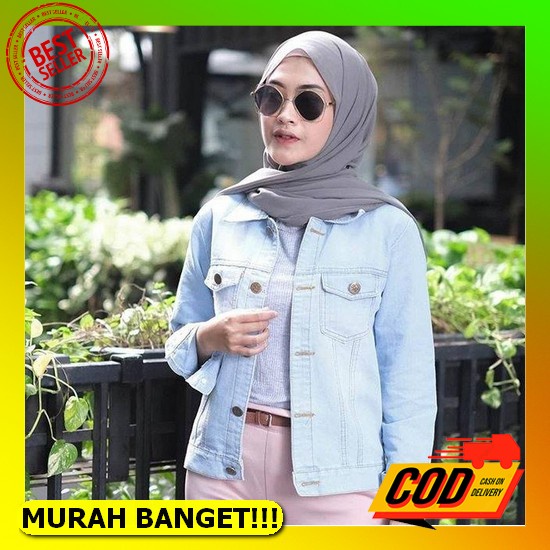 Jaket Jins Korean Style Cardigan Wanita Jacket Jeans Over Size Jaket Jin Cewek Crop Oversize Mutiara