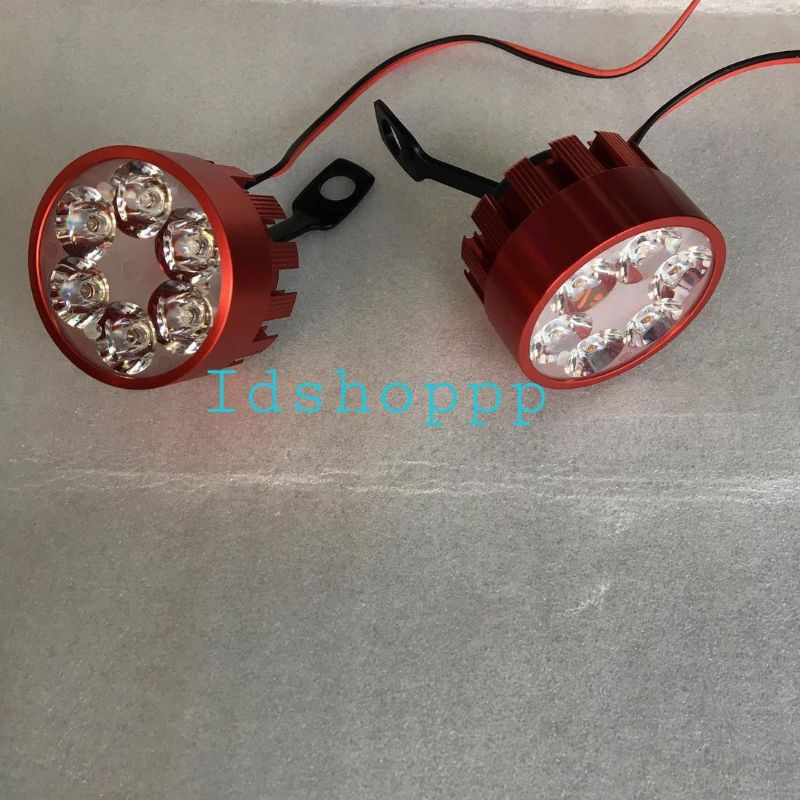 Lampu Tembak Sorot LED Spion Motor Cree 6 Mata U3 LED Cree Bulat 12watt