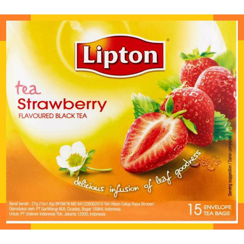 

lipton strawberry tea flavoured black tea 15 sachet