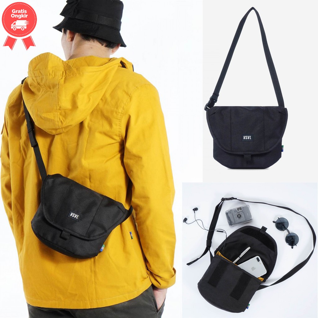 Tas Selempang VISVAL META Sling Bag Pria Wanita Cowok Cewek Messenger Shoulder Slempang Branded ORI