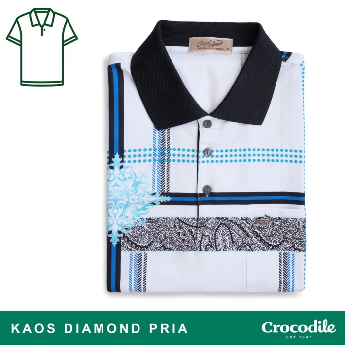 Crocodile DIAMOND 1667 White - Kaos kerah Men Polo Original Relax fit