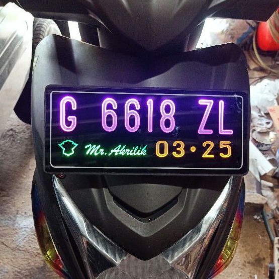Plat Motor Nyala/Plat variasi 3warna(PROMO)