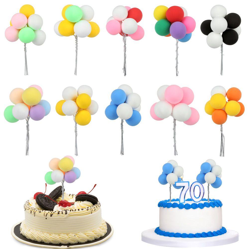 R-flower 8PCS Balon Hiasan Kue Hadiah Selamat Ulang Tahun Pesta Pernikahan Perlengkapan Dessert Ornamen