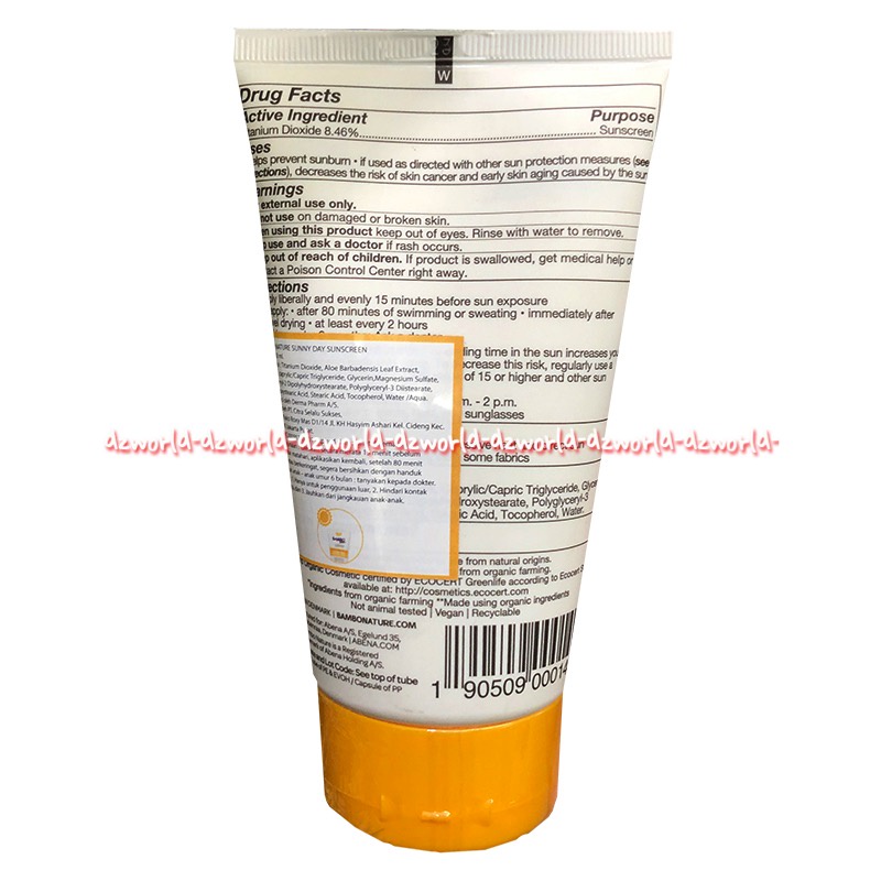 Bambo Nature Sunny Day SPF 30 Mineral Based Sunscreen 150ml Sunblock Bayi Bamboo Bambu Natural