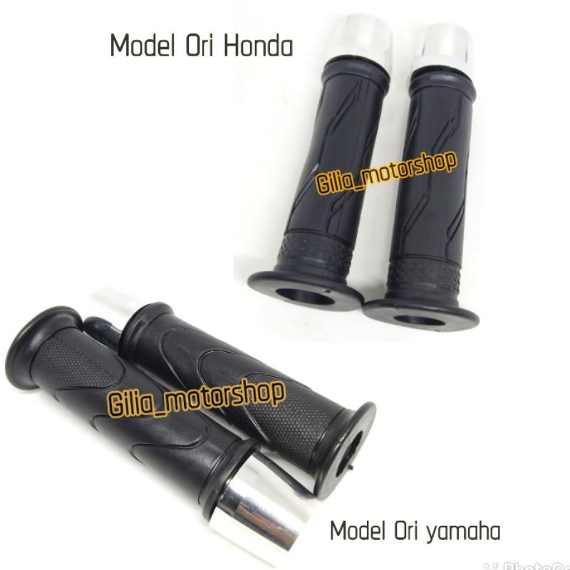 (Paket) Handgrip Model Honda-Yamaha ORI Plus Jalu Stang Cnc Chrome Model PCx Universal Motor Nmax Vario beat Mio dll