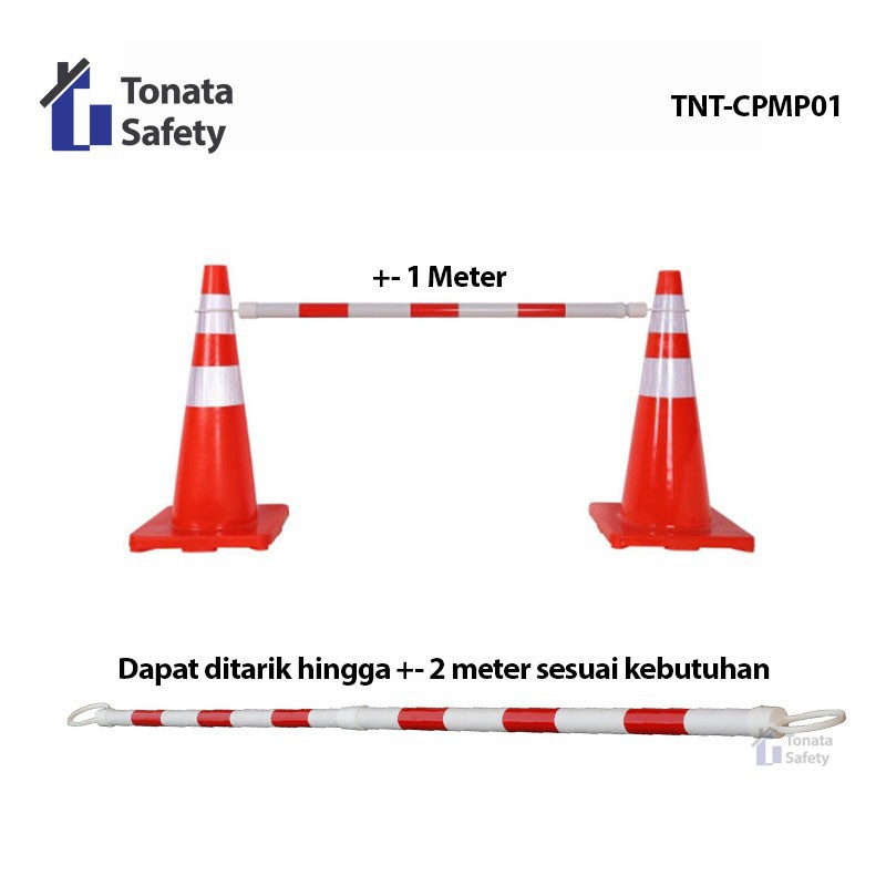 Cone Bar / Cone Pole / Pembatas Kerucut 1 - 2 Meter Merah Putih