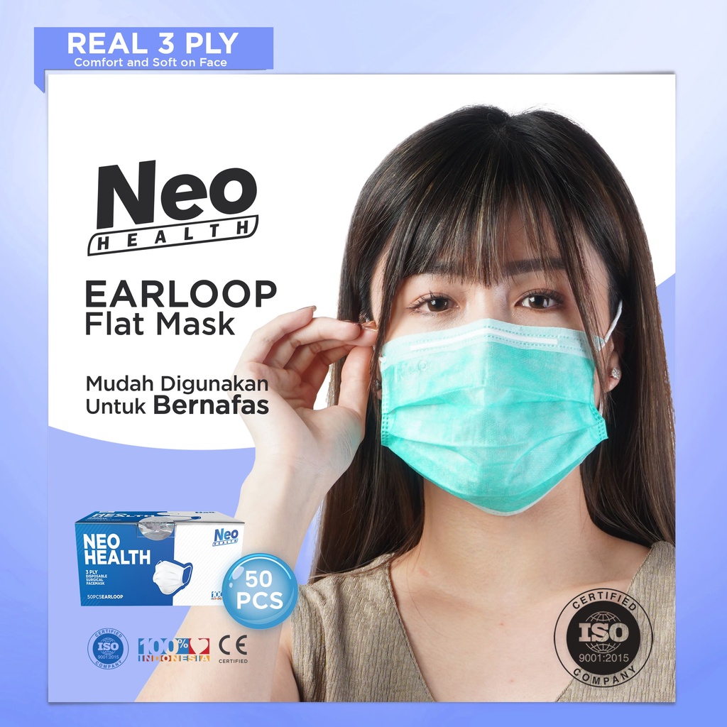 Neo Mask '50S 3 ply Earloop filtrasi 95% masker medis