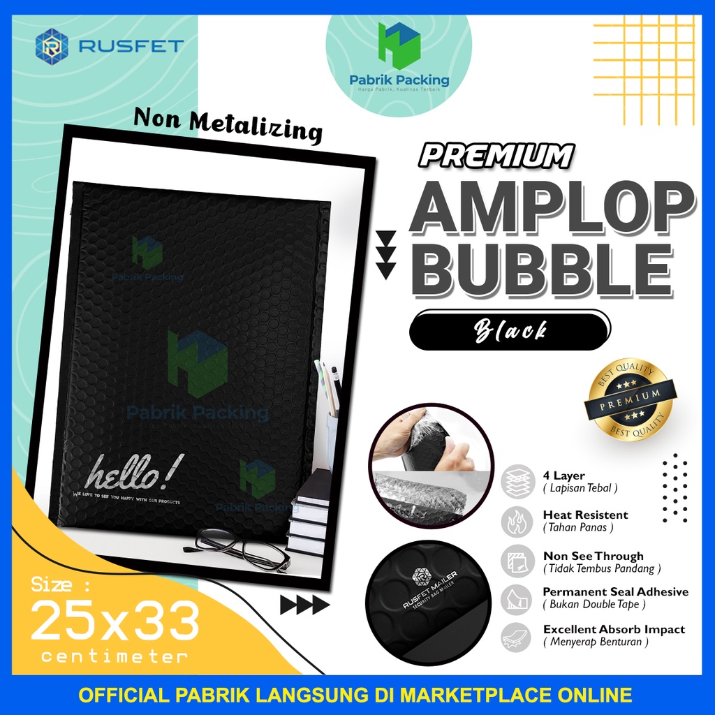 

Amplop Bubble Murah | Bubble Mailler | Polly Bubble Packing Premium Black 25x33cm Satuan