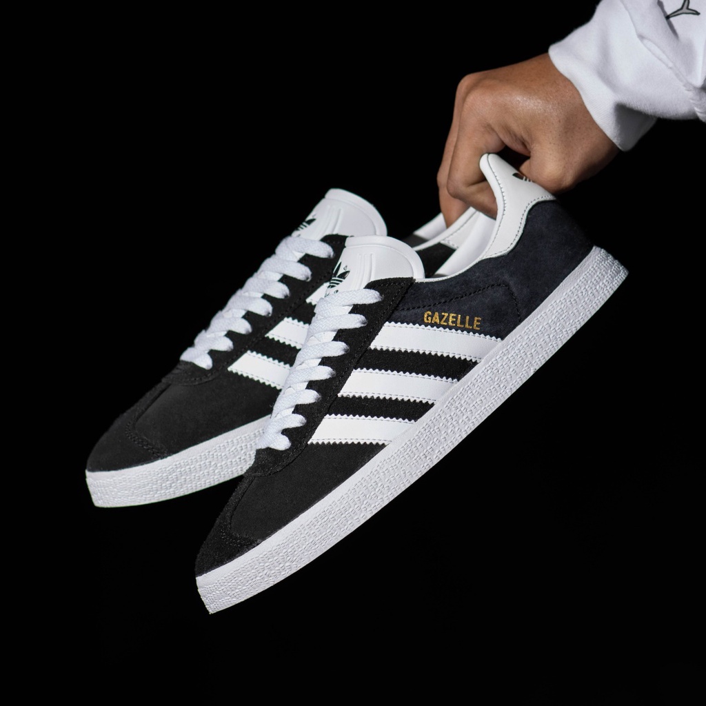 SEPATU ADIDAS GAZELLE BLACK WHITE ORIGINAL COUPLE / UNISEX