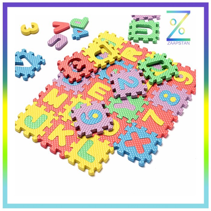 Jin Wa Wa Puzzle Foam Aplhabet &amp; Angka 36 PCS - Multi-Color