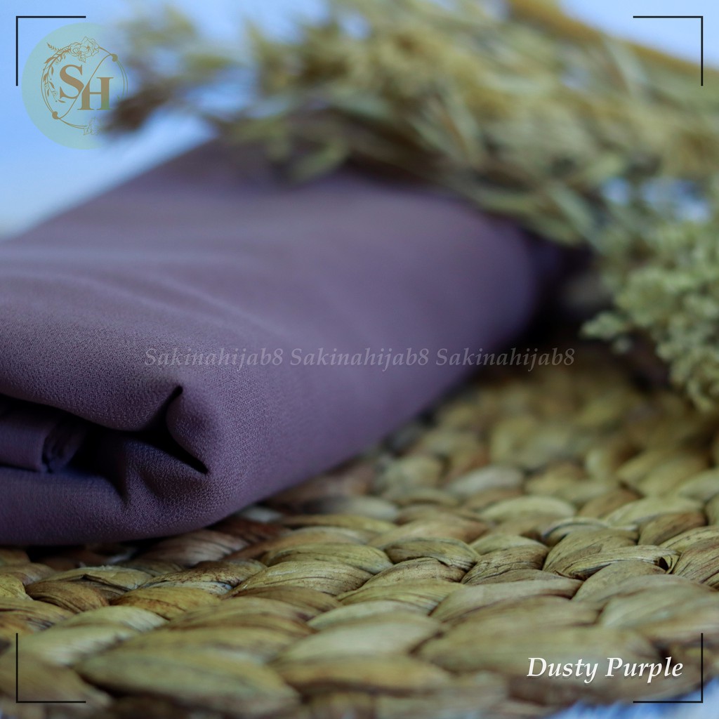 PROMO Pashmina Ceruty Babydoll 200x75 cm jahit tepi CHAPTER1-Dusty Purple