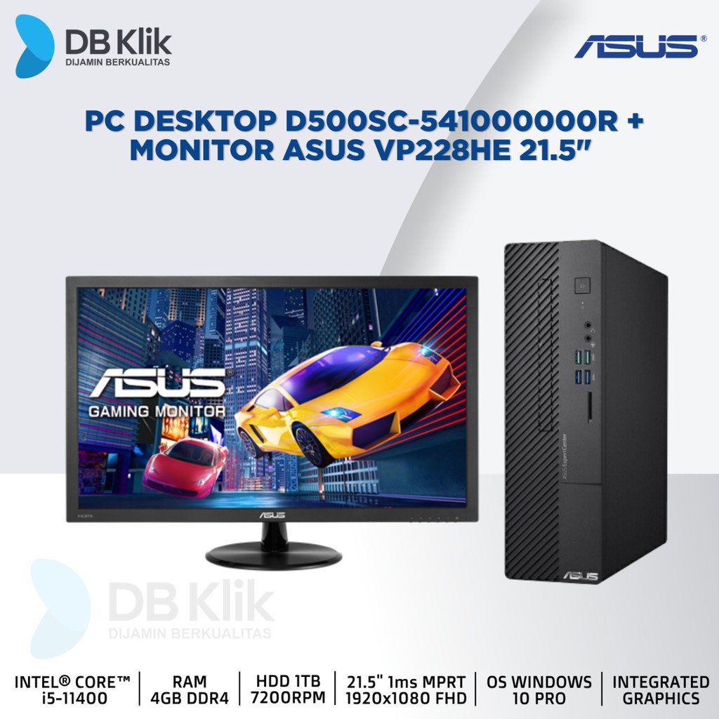 PC Desktop ASUS D500SC-541000000R i5-11400 4GB 1TB NoDVD W10 PRO 21.5&quot;