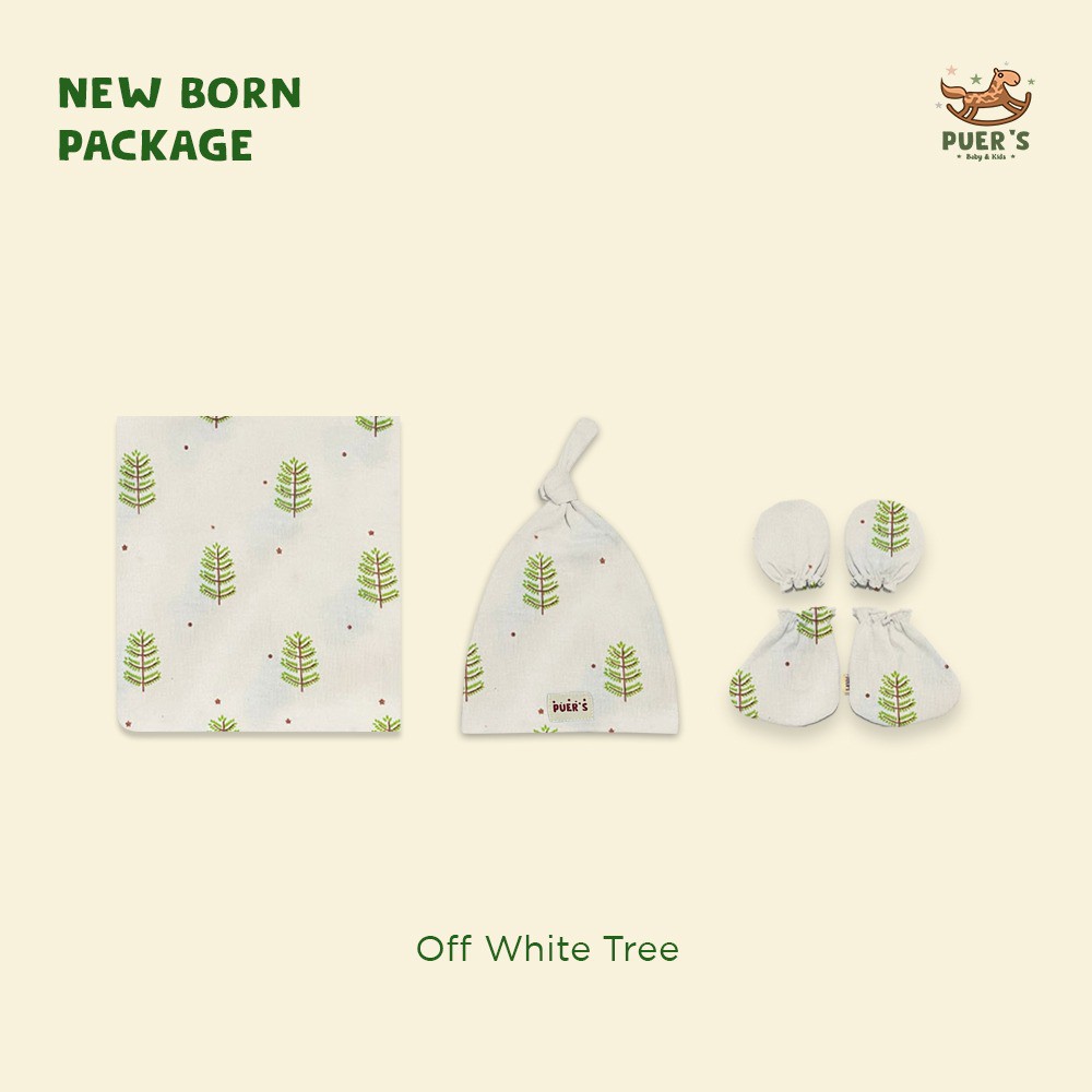 NEWBORN PACKAGE (SWADDLE SET) OFF WHITE TREE