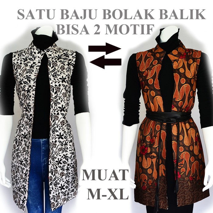 Gamis Batik Muslim Wanita Atasan Outer Batik A506