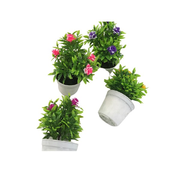 Satu7an PBP16 BUNGA BONSAI PLASTIK PALSU + POT BUNGA TANAMAN HIAS DECORATION FLOWER ARTIFICIAL-2