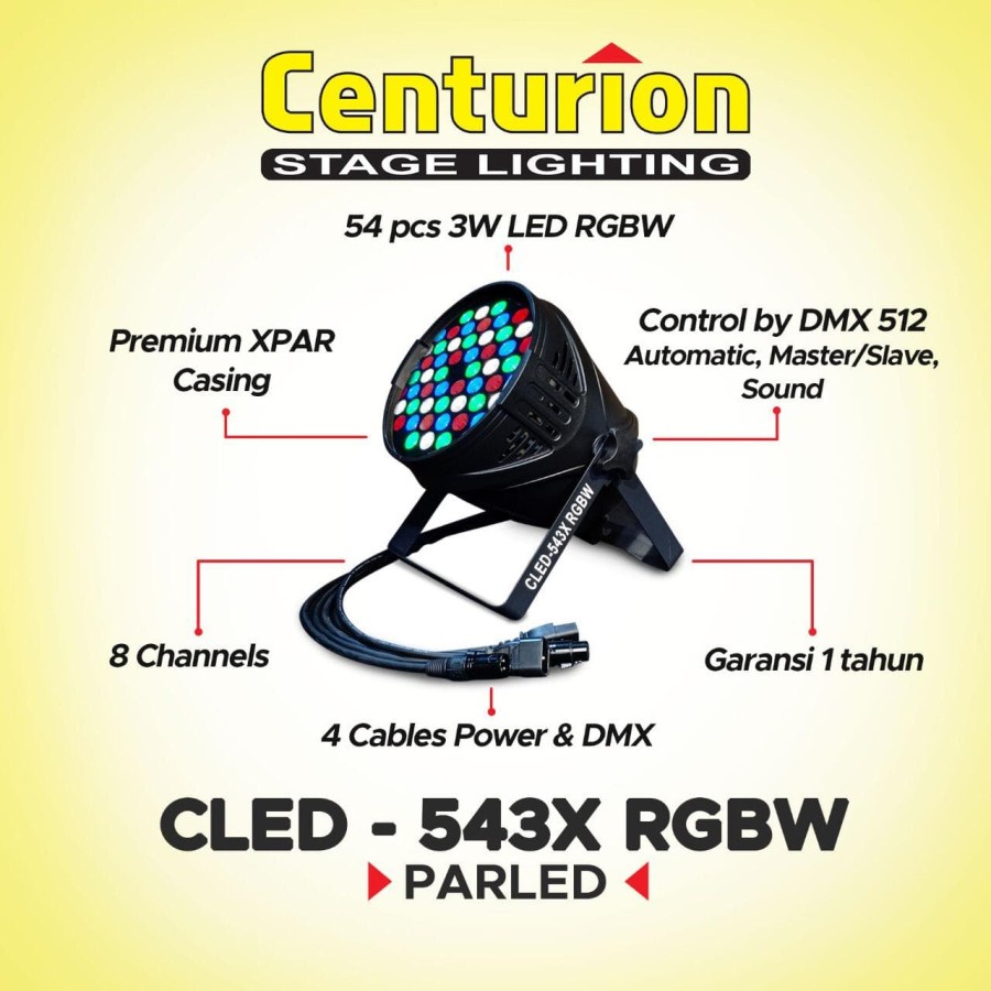 Centurion CLED 543X RGBW Lampu Parled Panggung Stage Lighting