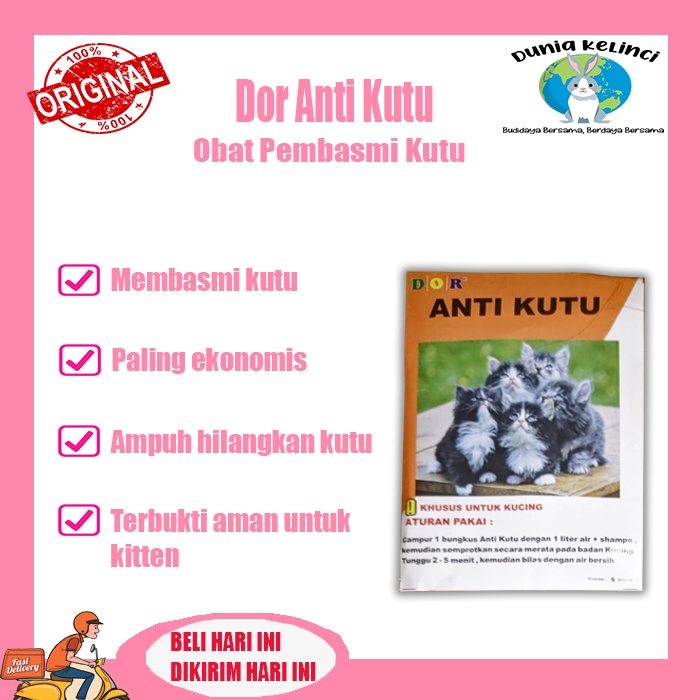 Obat Kutu Kucing DOR ANTI KUTU pembasmi kutu kitten cat