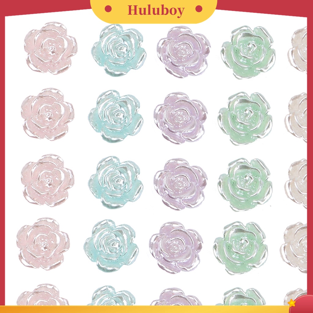 Huluboy Huluboy♡ 50 Pcs Ornamen Bunga Camellia Aneka Warna Untuk Dekorasi Manicure