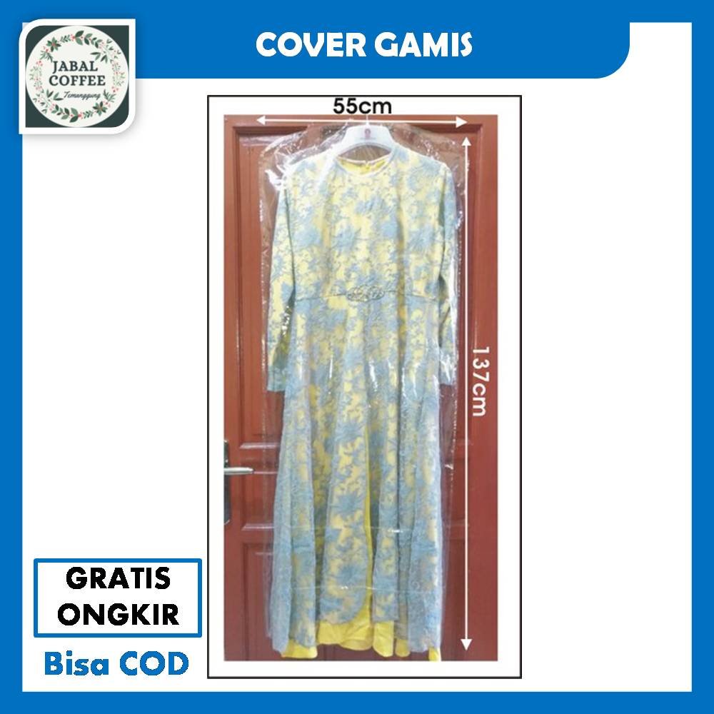 Cover Baju Gamis Gantung / Cover Baju Resleting Pelindung Pakaian / Sarung Dress / Plastik Baju J58