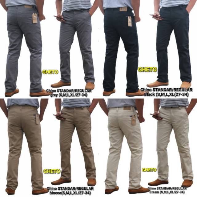 *MODEL BARU* - CHINO STANDAR - [Black,Mocca,Cream,Grey]